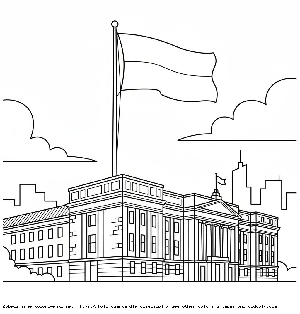 Kolorowanka: flaga polski kolorowanka dla dzieci
