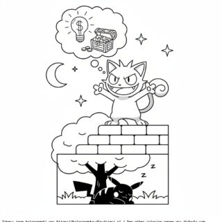 Kolorowanka Meowth I Pikachu