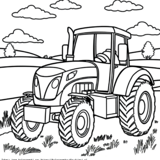 Kolorowanka Traktor Rolniczy z Bliska