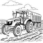 Traktor z przyczepą kolorowanka