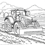 Traktor z siewnikiem kolorowanka