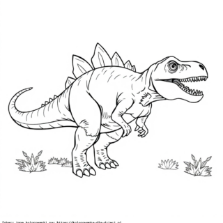 Kolorowanka Tyranozaur z kolcami