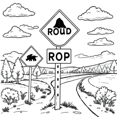 Kolorowanka: znaki drogowe kolorowanki dla dzieci