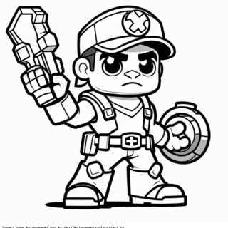Kolorowanka Brawl Stars Wojownik z pistoletem