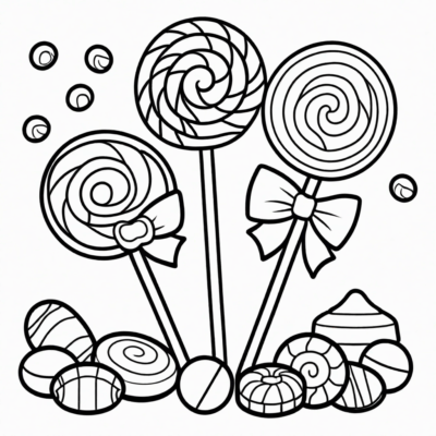 cukierki kolorowanka