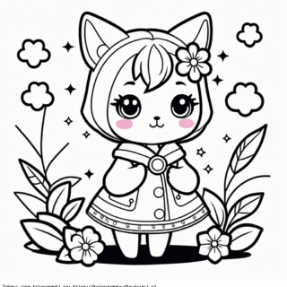 Kolorowanka Kotka Kawaii