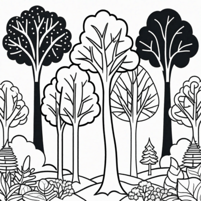 drzewa kolorowanka do druku