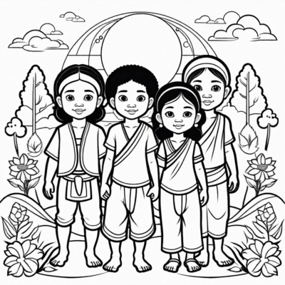 dzieci swiata kolorowanki