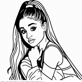 Kolorowanka Ariana Grande portret w kucyku