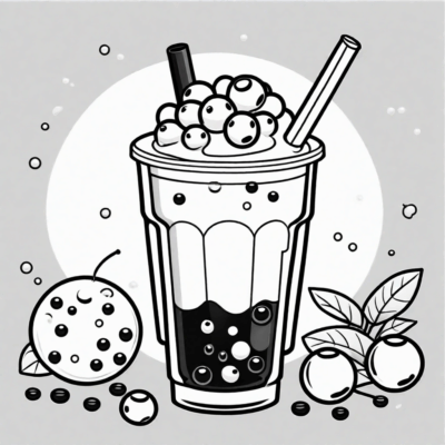 kolorowanka bubble tea