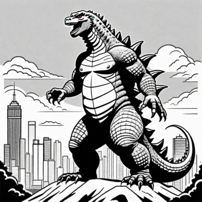 kolorowanka godzilla