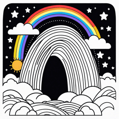 kolorowanka tęcza do druku