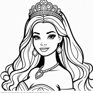 Kolorowanka Barbie Księżniczka