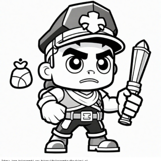 Kolorowanka Brawler Policjant