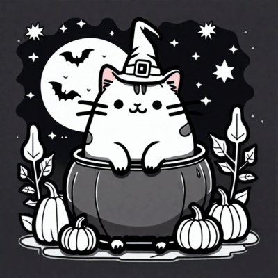 kolorowanki pusheen halloween