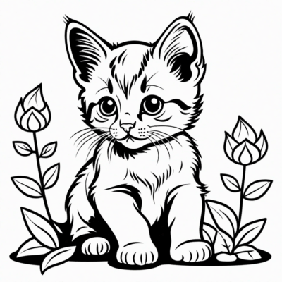 kolorowanki z kotkiem