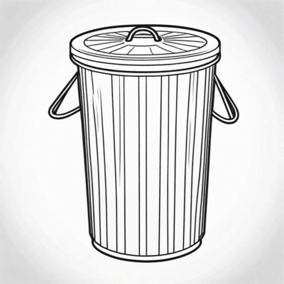 kosz na śmieci kolorowanka