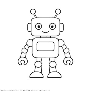 Kolorowanka Robot z antenami