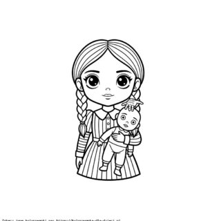 Kolorowanka Wednesday Addams