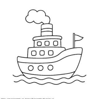 Kolorowanka Statek Titanic na Rysunku