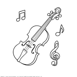 Kolorowanka Instrumenty Muzyczne z nutami