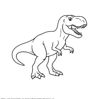 Kolorowanka Tyranozaur Rex przy wulkanie