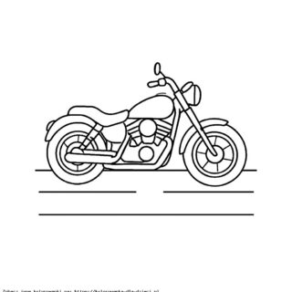 Kolorowanka Motocykl na drodze