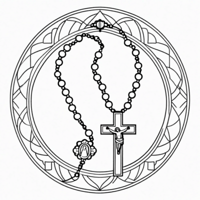 różaniec kolorowanka