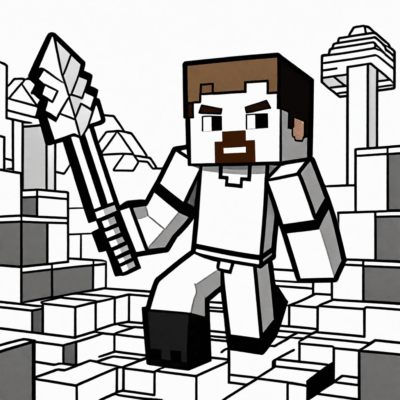 steve minecraft kolorowanka