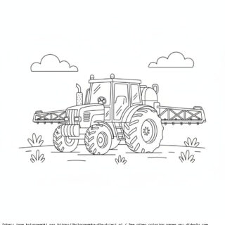 traktor z opryskiwaczem kolorowanka