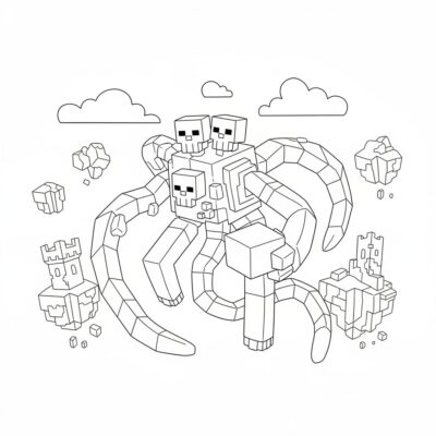 kolorowanki minecraft wither storm