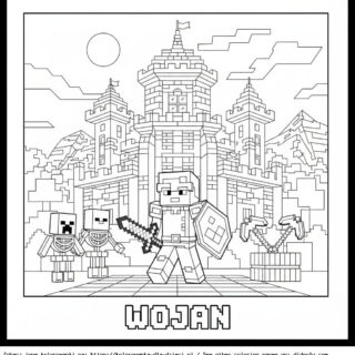 kolorowanki minecraft wojan