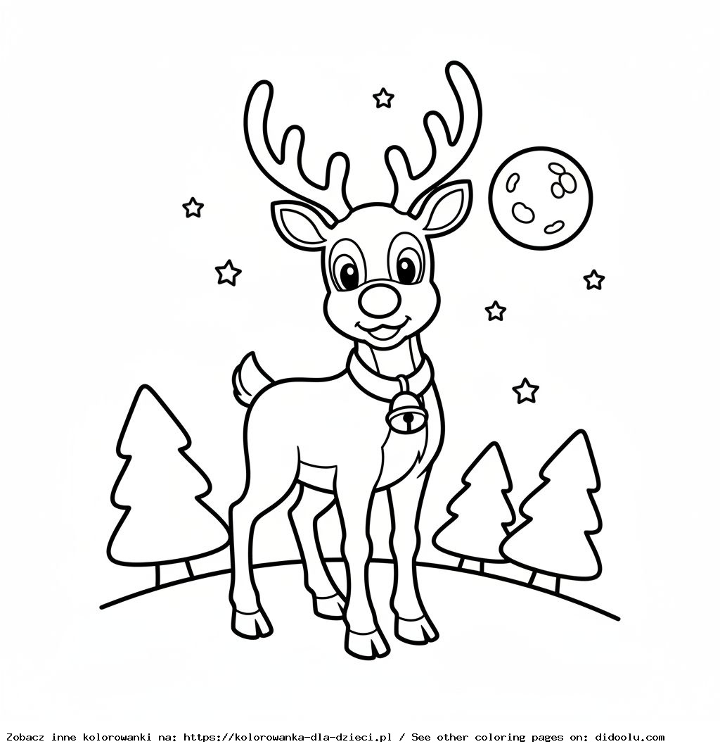 renifer rudolf kolorowanka