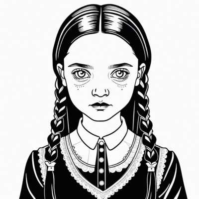 wednesday addams kolorowanka