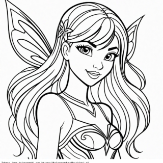 Kolorowanka Wróżka Winx ze skrzydłami