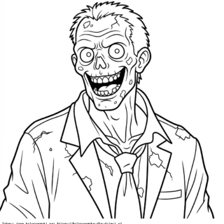 Kolorowanka Zombie w krawacie