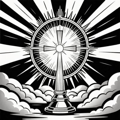 Boże Ciało – monstrancja w promieniach światła