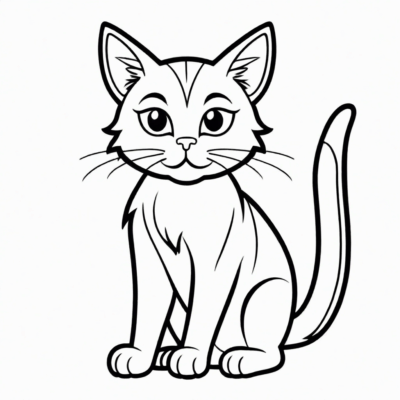 cartoon cat kolorowanka