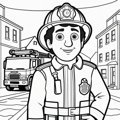kolorowanka do druku strażak sam