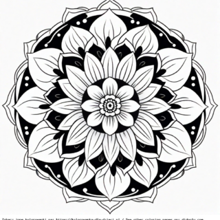 Kolorowanka Mandala Kwiatowa rozeta