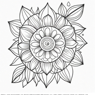 Kolorowanka Mandala Kwiatowa z płatkami