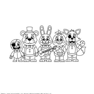 Kolorowanka Animatroniki Fnaf