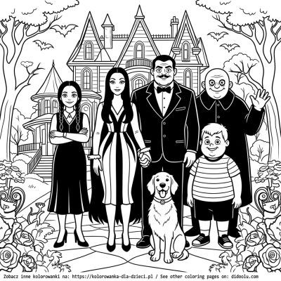 rodzina addamsów kolorowanka