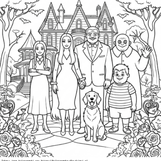 rodzina addamsów kolorowanka