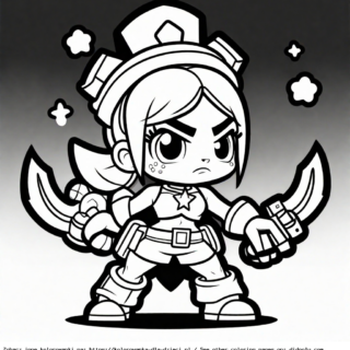 Kolorowanka Brawl Stars ze sztyletami