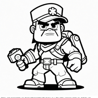 Kolorowanka Brawl Stars z młotem