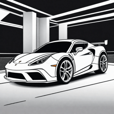 kolorowanka do druku auta sportowe