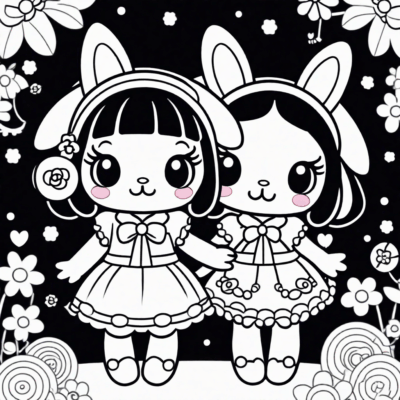 kolorowanka kuromi i my melody