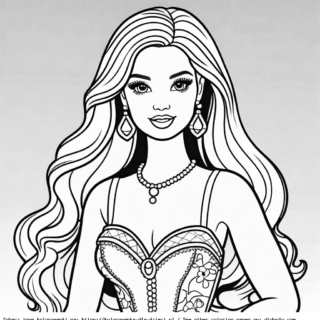 kolorowanka lalka barbie