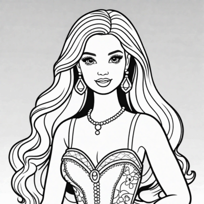 kolorowanka lalka barbie
